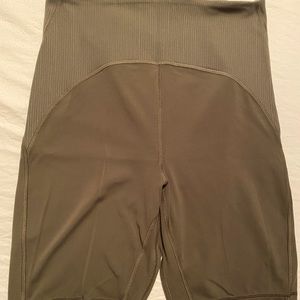 Olive green lululemon bike shorts